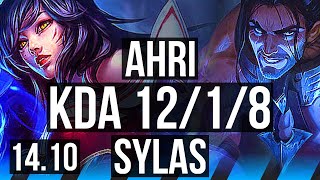 AHRI vs SYLAS (MID) | 12/1/8, Godlike, 500+ games | EUW Master | 14.10