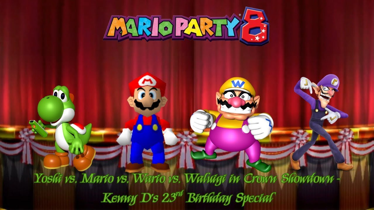 Mario Party 8 Yoshi Vs Mario Vs Wario Vs Waluigi Crown Showdown (