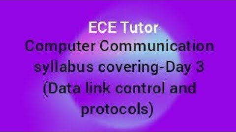 Data link control& protocols|Computer Communication syllabus covering|trb,tneb,gate ECE preparation