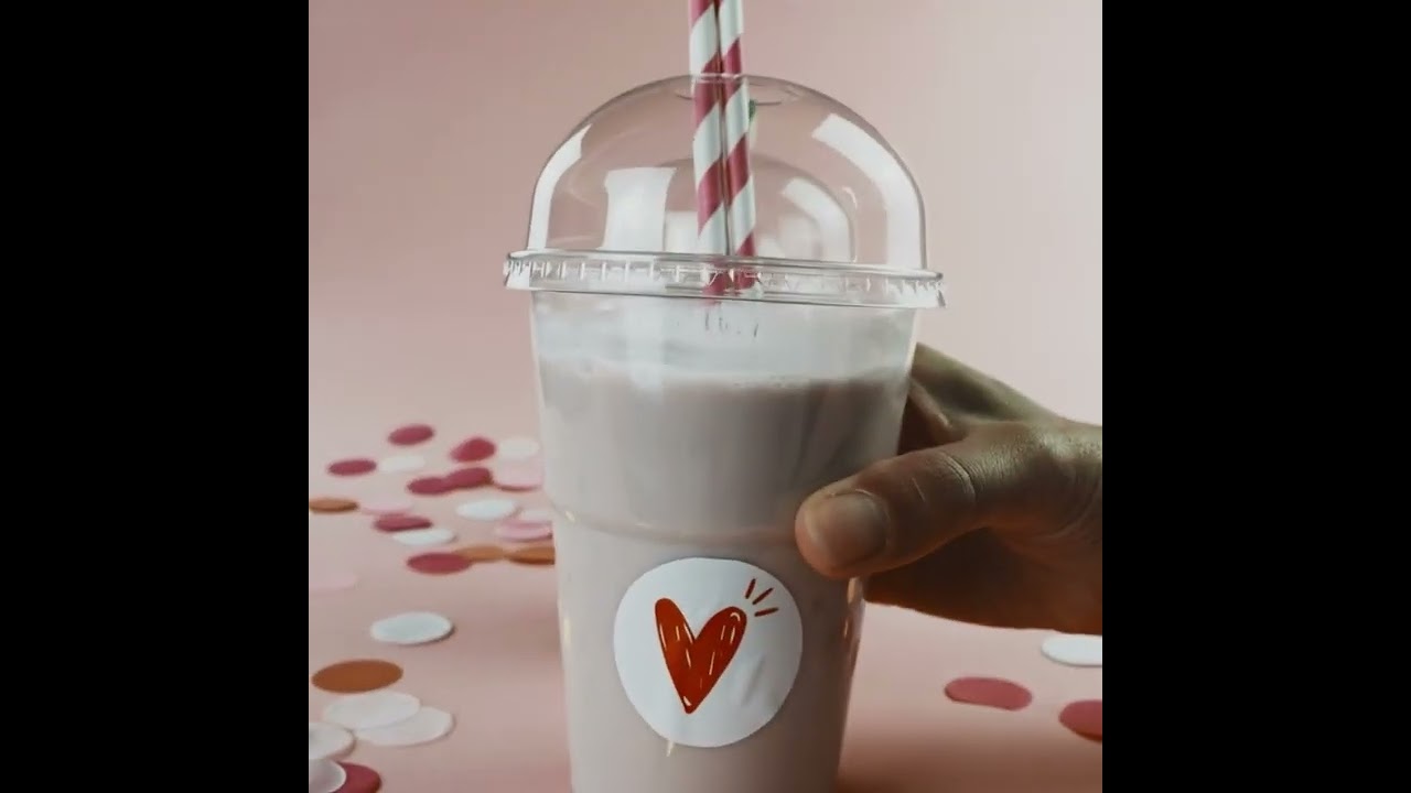 Bicchiere In Vetro Borosilicato Con Fiocco Rosa 500ml - Coperchio In Bambù E Cannuccia Di Vetro - 3