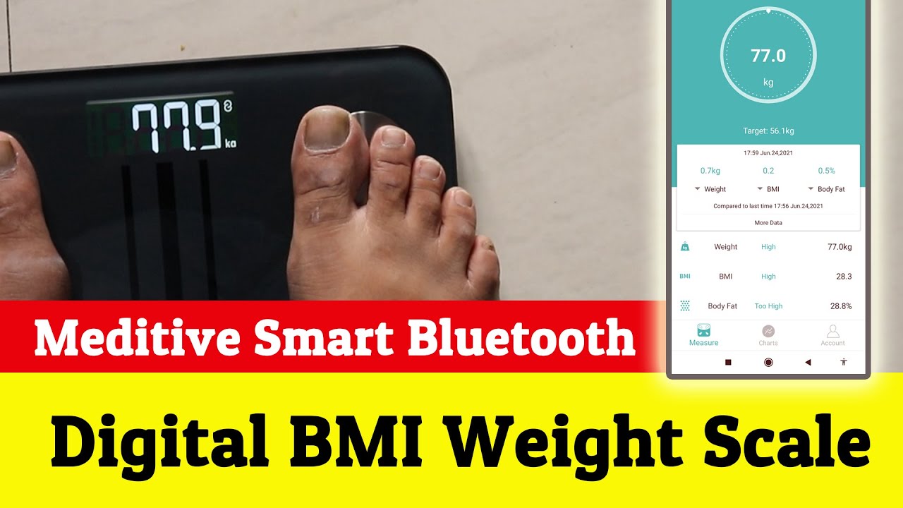 Best Digital Weighing Machine 2021  Meditive Smart Bluetooth BMI Weight  Scale With Fitdays App 