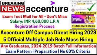 Accenture Off Campus Direct Hiring Started 2024 2023 2022-2019 Batch 4.6 LPA No %Criteria Don't Miss