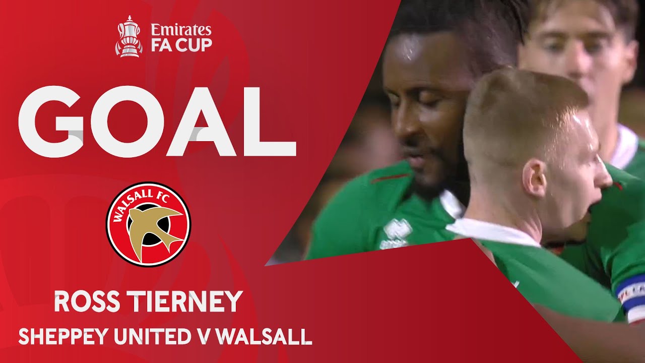 GOAL | Ross Tierney | Sheppey United 1-3 Walsall | First Round | Emirates FA Cup 2023-24