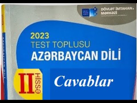 Azərbaycan dili 2-ci hissə DİM yeni test toplusu - cavabları – 2023