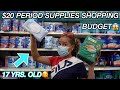 $20 PERIOD SUPPLIES SHOPPING BUDGET!! (+TIPS)