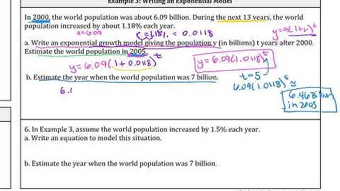 Ch 6 1 Day 1 Exponential Growth and Decay Functions Ex 3 Write Exponential Model