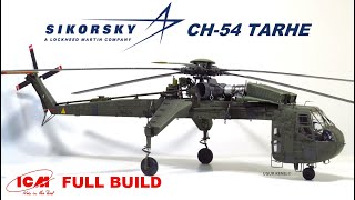 BUILDING ICM CH 54 TARHE SCALE HELICOPTER MODEL KIT  WITH FULL BUILD PHASES