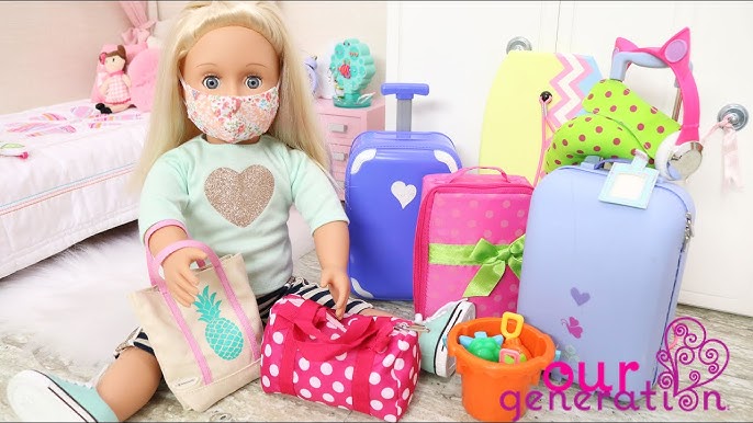 OUR GENERATION DOLL PACKING BAGS TO TRAVEL TO TRAVEL TO THE BEACH - YouTube