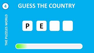 GUESS THE COUNTRY BY FIRST 2 LETTERS #2 | GUESS THE COUNTRY| THE PUZZLES WORLD #guessthecountry