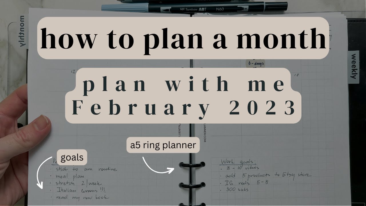 How to plan a month | Follow along as I plan February 2023 | Plan With ...