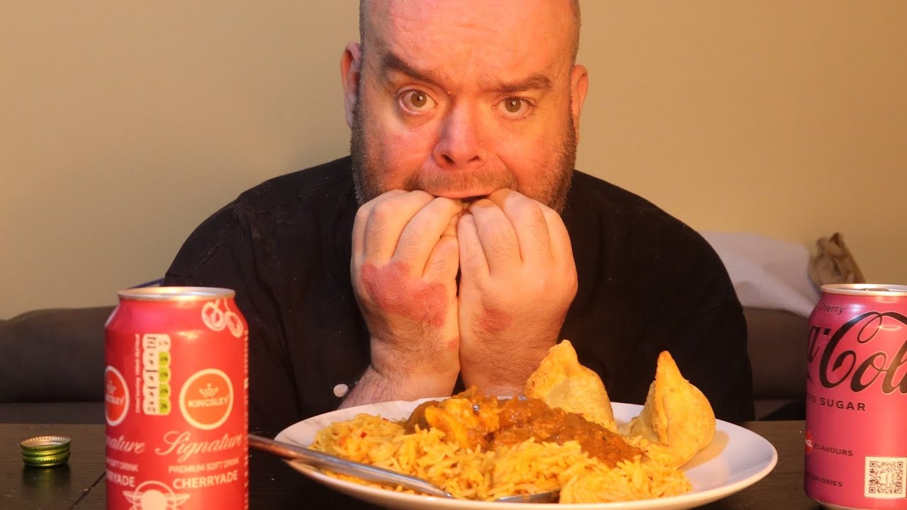 Halloween special spicy rice and chicken vindaloo uk mukbang