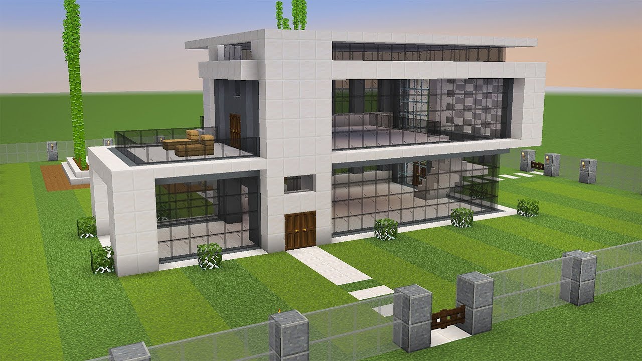 Minecraft - Construindo uma Casa Moderna com Piscina - Tutorial 
