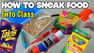 5 Simple Ways To Sneak Food Into Class When You're Hungry  School Hacks For Kids (HOW TO HACK)