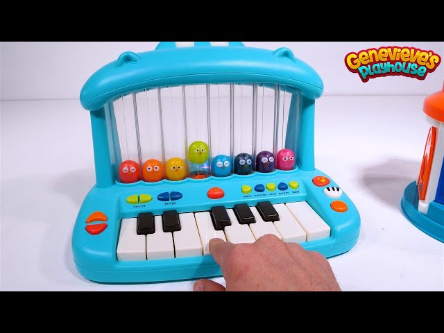 Learning Video for Toddlers - Learn Colors, Shapes, & Numbers with Hippo Toy Piano and Shape Match! class=