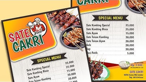 Cara membuat desain brosur menu makanan