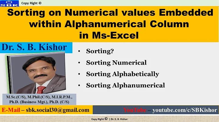 Sorting on Numerical values Embedded within Alphanumerical Column in Ms-Excel