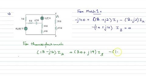 Q2) Using mesh analysis find I_o in the circuit shown below. I_o 2∠0^∘A j2 Ω2 …
