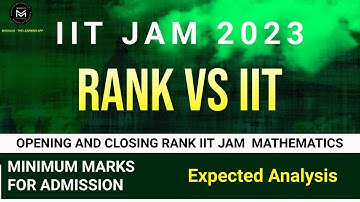 IIT JAM 2023 RANK VS IIT || OPENING AND CLOSING RANK IIT JAM  MATHEMATICS || #iitjam2023 #iitjam