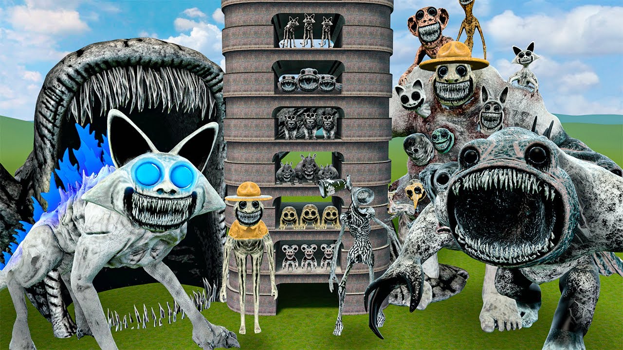 TALLGRASS SPARTAN KICKING ALL ZOONOMALY MONSTER FAMILY in Garry's Mod!!