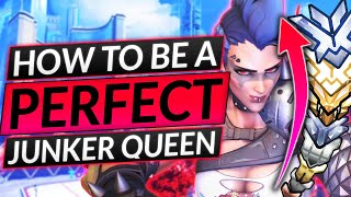 The ULTIMATE JUNKER QUEEN GUIDE - PRO TIPS to be the BEST TANK - Overwatch 2 Guide