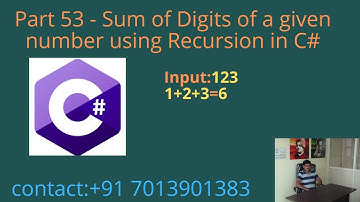 Sum of Digits of a Given Number using Recursion in C# - Part 53