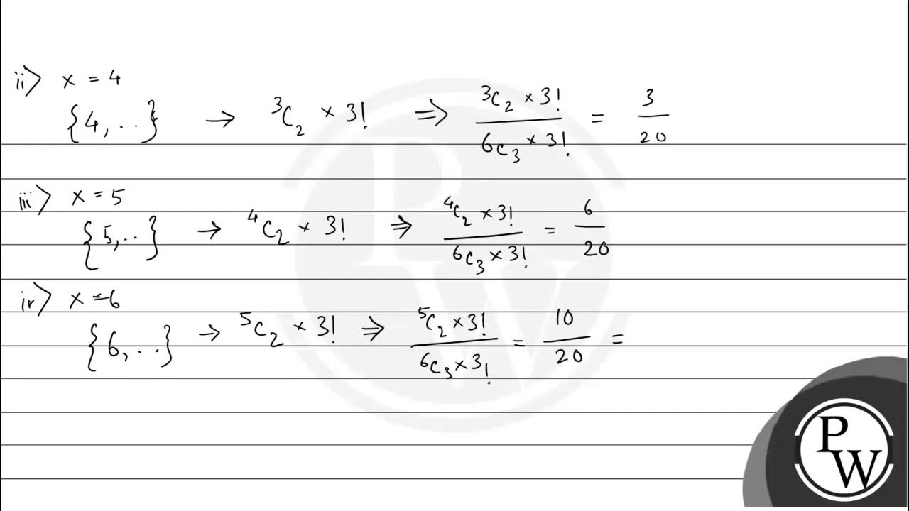 Three numbers are selected at random without replacement from the