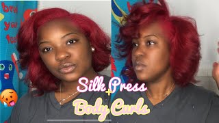 HOW TO DO YOUR OWN SILK PRESS + BODY CURLS | ON NATURAL HAIR