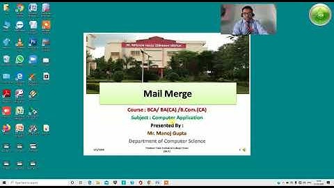 Online class on mail merge in MS Word by manoj gupta PPTC Rewa