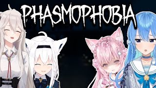 【All POV】2 Pros and 2 Cowards | Hololive Phasmophobia Highlights. 【Hololive / ENG SUB】