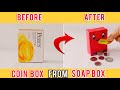 Diy coin box from soap box  teen craft