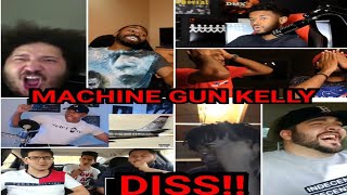 MACHINE GUN KELLY DISS!! REACTORS REACTING TO EMINEM ROYCE DA 5'9 NOT ALIKE REACTION COMPILATION