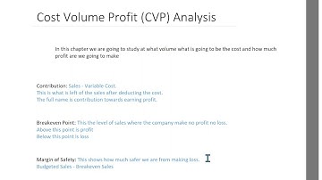 CVP analysis ACCA F5/PM