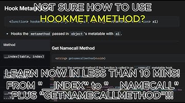 hookmetamethod (__index, __newindex and __namecall) tutorial | ROBLOX EXPLOITING TUTORIAL