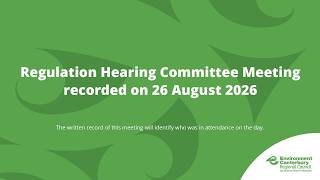 Regulation Hearing Committee 26 August 2026