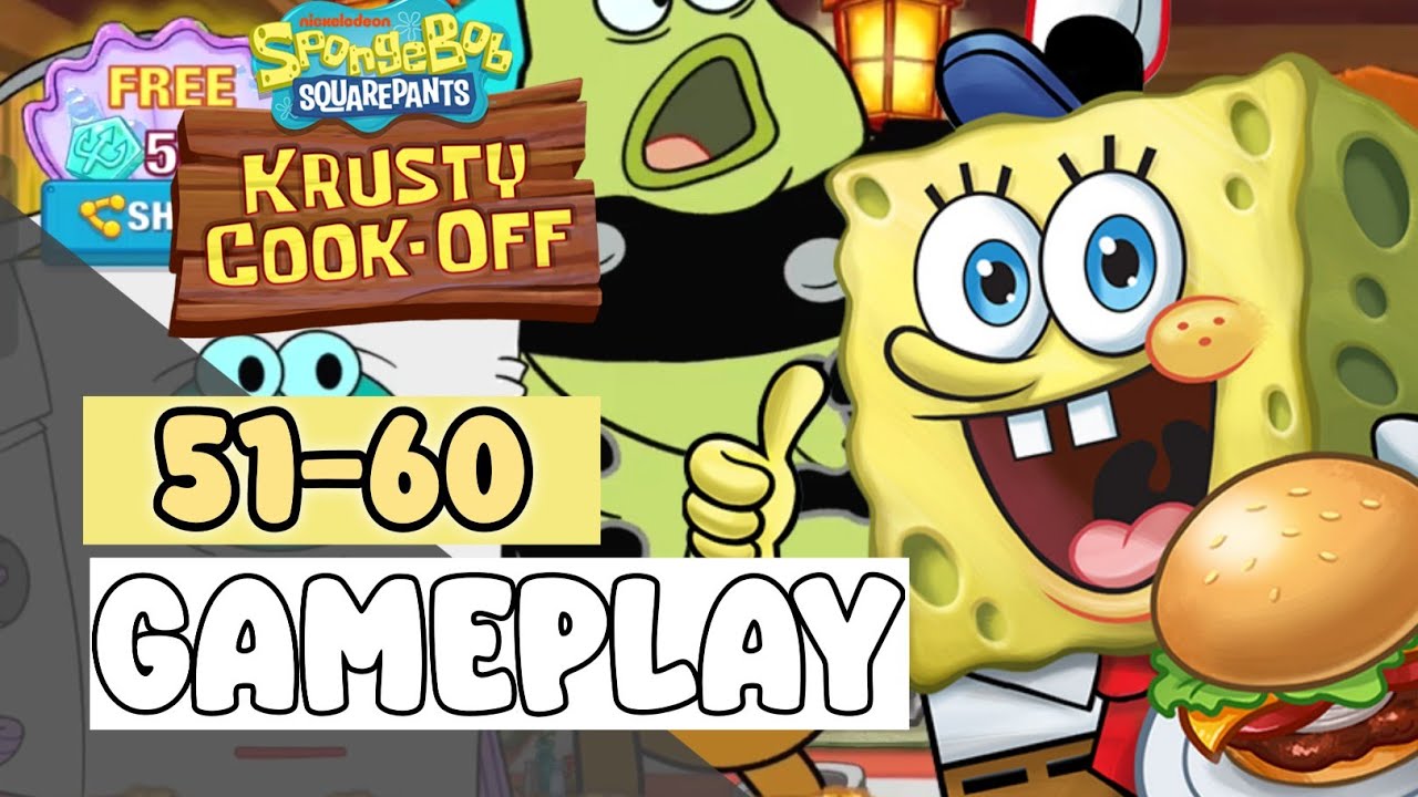 WET NOODLE ISLAND IN THE SKY Level 51-60- SpongeBob: Krusty Cook-Off - Gameplay Walkthrough