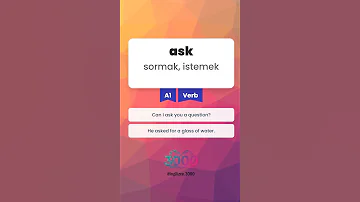 Ask Sormak Istemek A1 Verb Akıcı İngilizce İçin 3000 Temel Kelime 