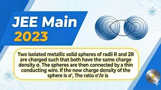 JEE Main 2023 : Two isolated metallic solid spheres of radii R and 2R are charged such that...