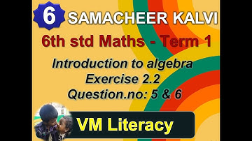 TN 6th maths term1 Algebra exercise 2.2 question no 5 & 6 samacheer kalvi