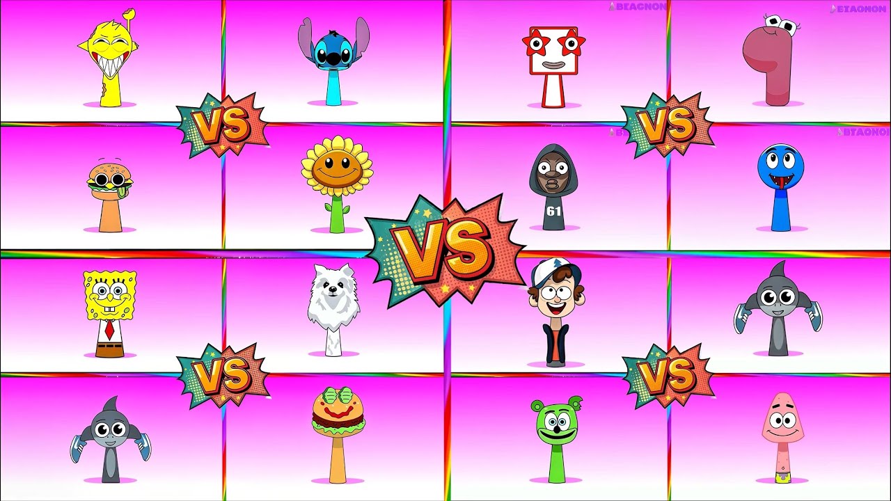 TILES Hop EXE Incredibox Sprunki ALL OC Phases BATTLE 4 x 4 !