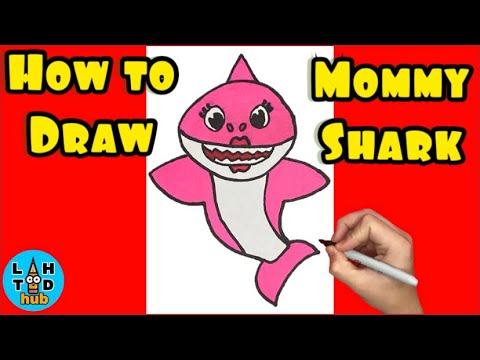 How to draw Mommy Shark step by step - YouTube
