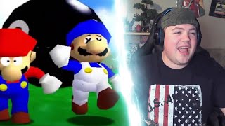 SMG4: Super Mario 64: Fehler die den Kettenhund raus lassen | REAKTION