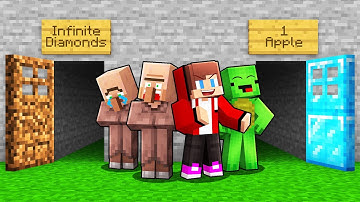 Which DOOR Will Mikey & JJ vs Villagers Choose in Minecraft? (Maizen)