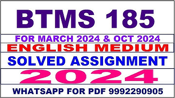 btms 185 solved assignment 2024 | btms 185 solved assignment in english 2023-24 | btms 185 2024