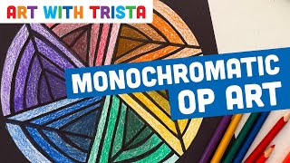 How to Create a Monochromatic Op Art Color Wheel Art Lesson - Art With Trista Video Tutorial