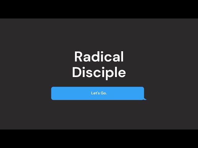 'Dependent on God's Grace' with Barney Hall | Part 2 - Radical Disciple | 31.1.21