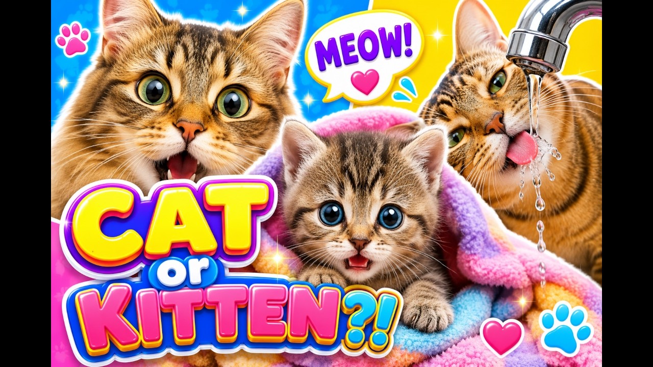 Learn Cat Family Words for Kids! 🐱 Kitten, Cat & Meow Sounds