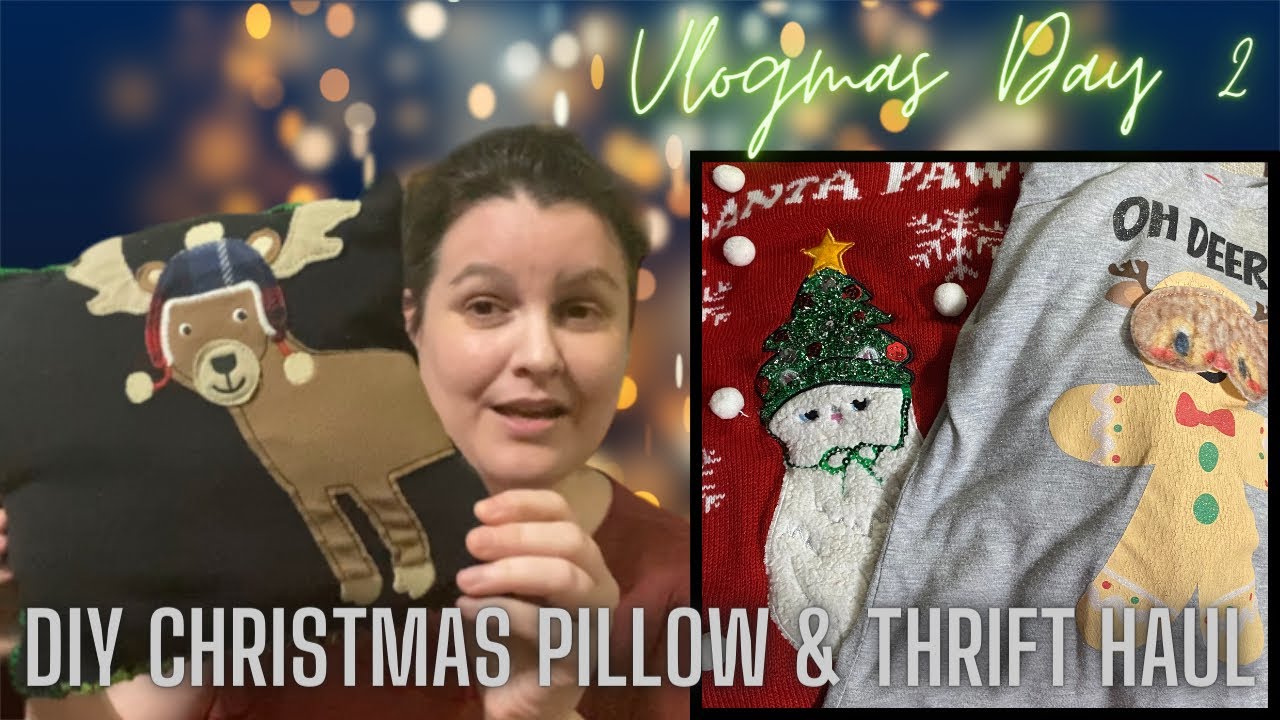 DIY Christmas Pillow Thrift Haul Vlogmas Day 2 YouTube diy-christmas-pillow-thrift-haul-vlogmas-day-2-youtube