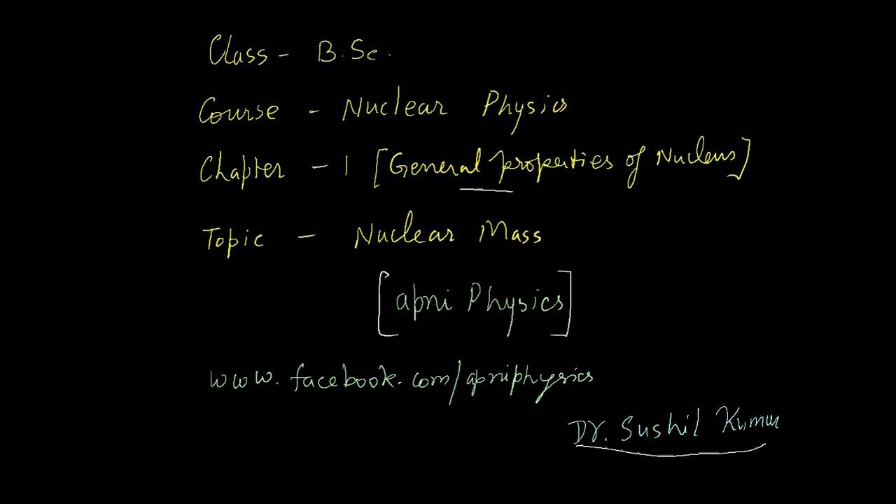 What is amu nuclear mass bsc physics degree youtube