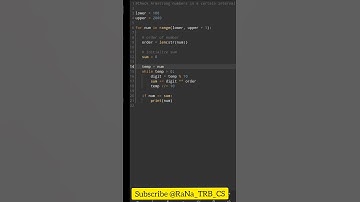 Armstrong number #python #pythonprogramming #pythontutorial #pythonprojects #pythonbeginner  #pgtrb