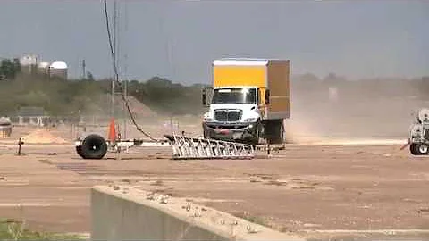 AIMS Composites LLC MASH TL4 FRP Guardrail Crash Test at TTI 22,000 lb vehicle